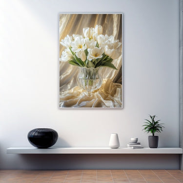Flowers in a Glass Vase Painting